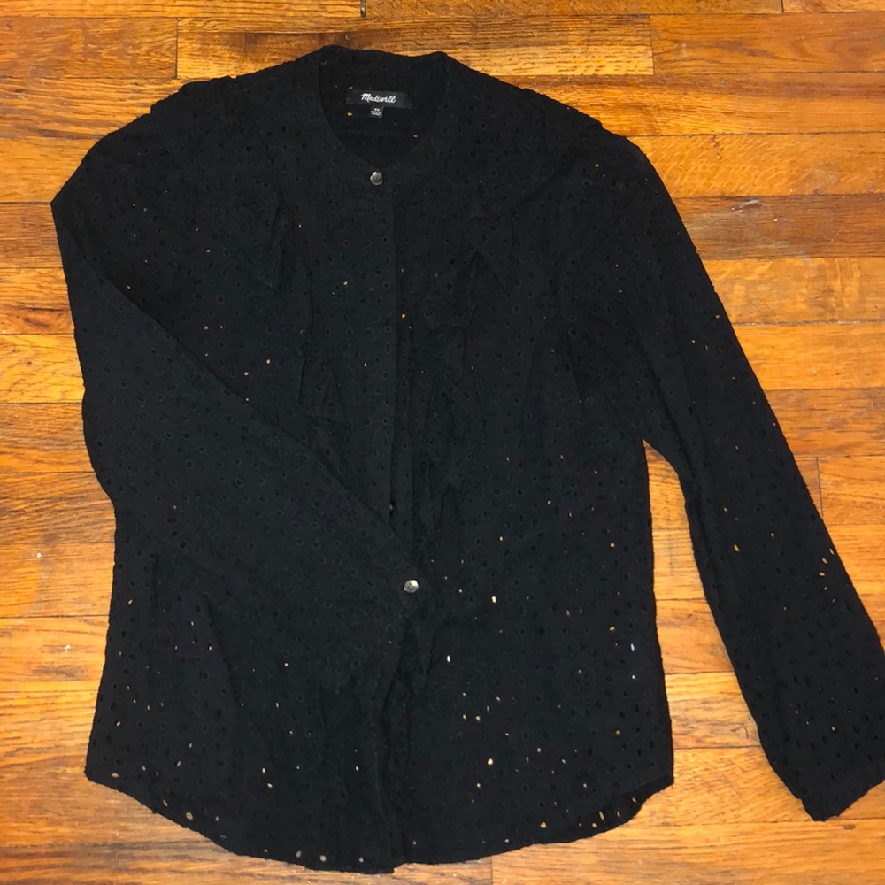 MADEWELL Black eyelet blouse